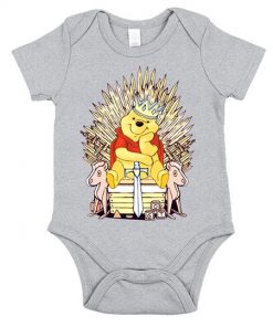 Pooh Sitting on Game of Thrones Chair onesie